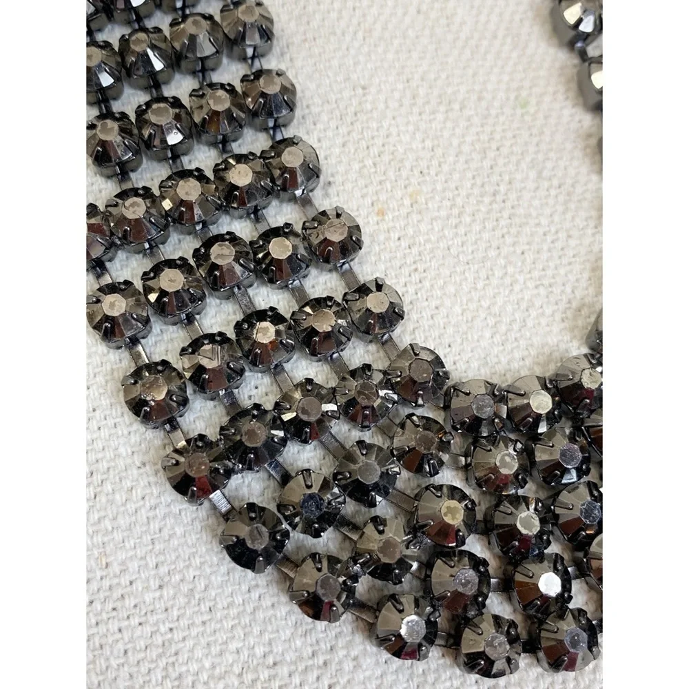Rhinestone collar choker necklace